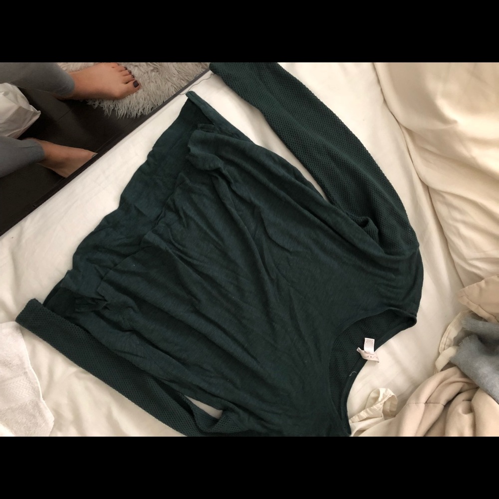 hunter green long sleeve with net sleeves